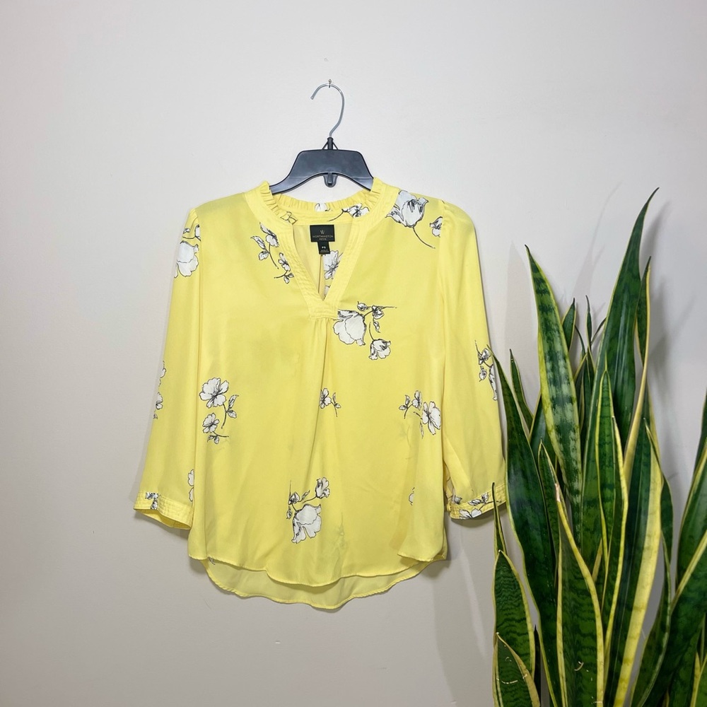 Worthington PS Yellow top 3/4 sleeve